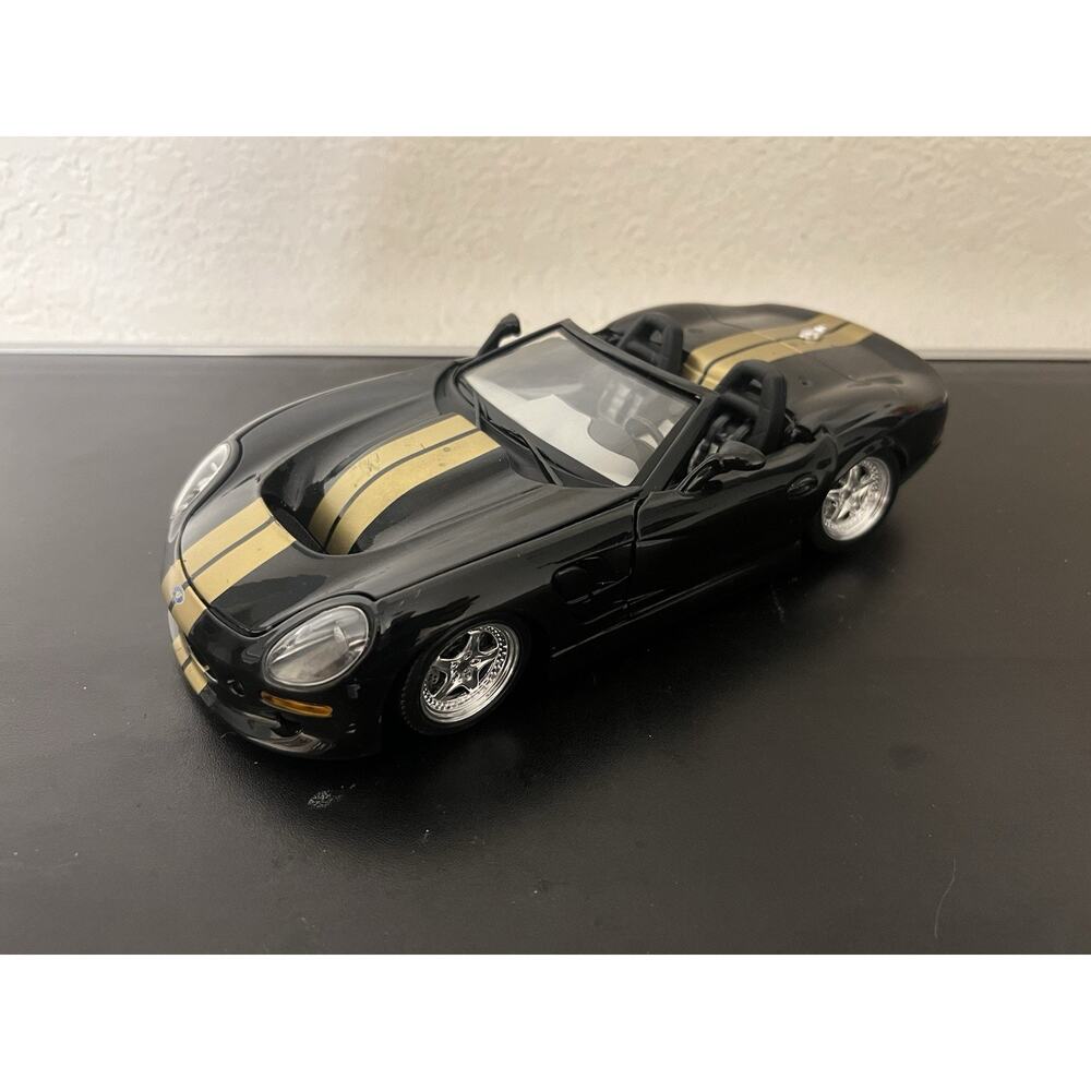 1999 Shelby Series 1 Burago Black With Gold Stripes 1:18 Scale Die Cast